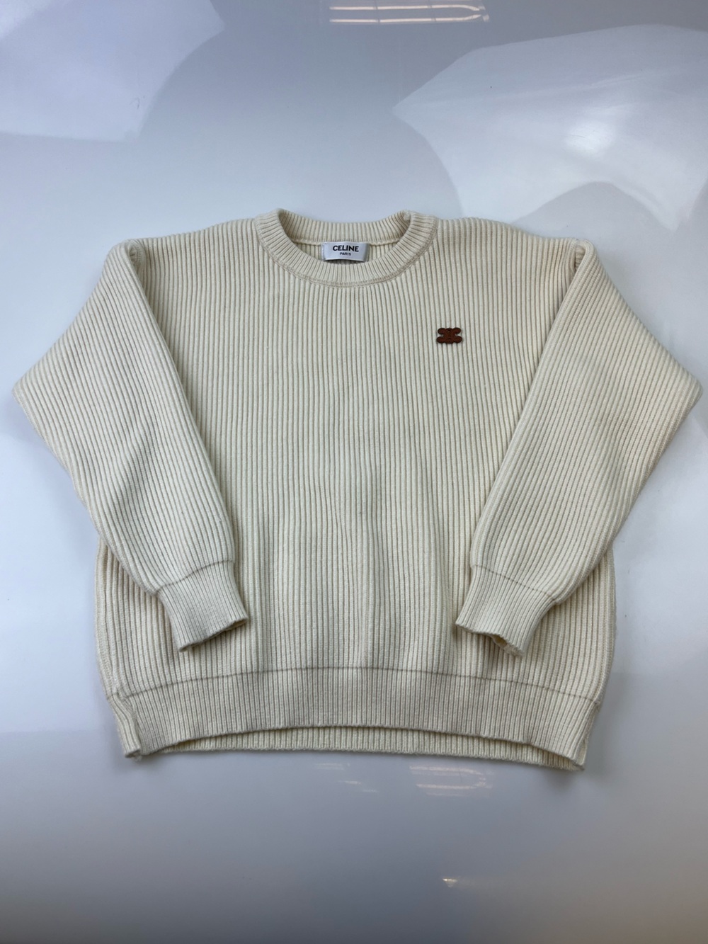 Celine Beige Knitted Cashmere Sweater 257-10